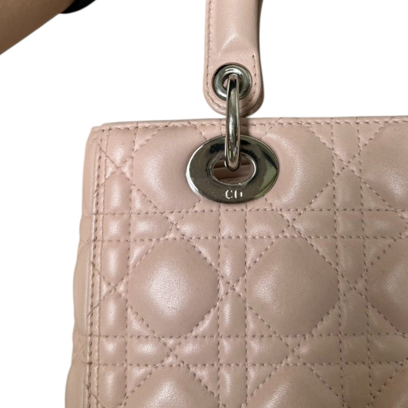 Lady Dior Medium Lambskin Quilted Light Pink SHW