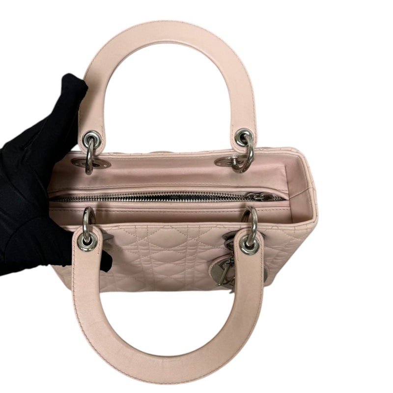 Lady Dior Medium Lambskin Quilted Light Pink SHW