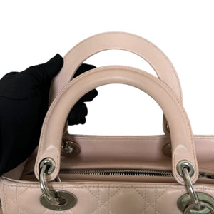 Lady Dior Medium Lambskin Quilted Light Pink SHW