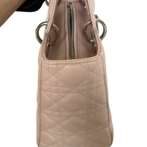 Lady Dior Medium Lambskin Quilted Light Pink SHW