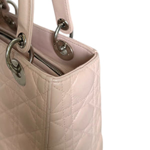 Lady Dior Medium Lambskin Quilted Light Pink SHW