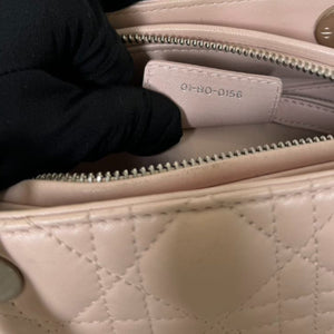 Lady Dior Medium Lambskin Quilted Light Pink SHW