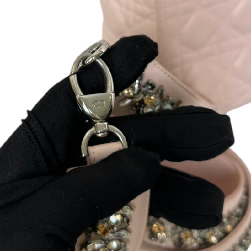 Lady Dior Medium Lambskin Quilted Light Pink SHW