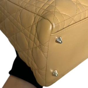 Lady Dior Medium Lambskin Cannage Beige GHW