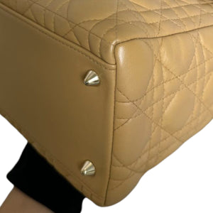 Lady Dior Medium Lambskin Cannage Beige GHW