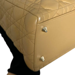 Lady Dior Medium Lambskin Cannage Beige GHW