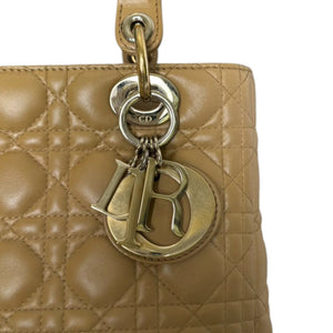 Lady Dior Medium Lambskin Cannage Beige GHW