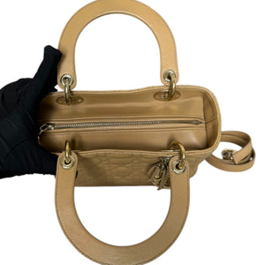 Lady Dior Medium Lambskin Cannage Beige GHW