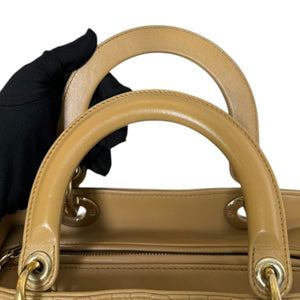 Lady Dior Medium Lambskin Cannage Beige GHW