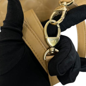 Lady Dior Medium Lambskin Cannage Beige GHW