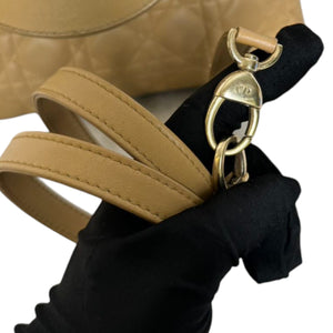 Lady Dior Medium Lambskin Cannage Beige GHW