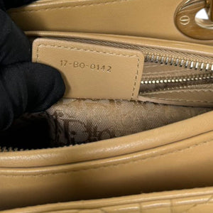 Lady Dior Medium Lambskin Cannage Beige GHW