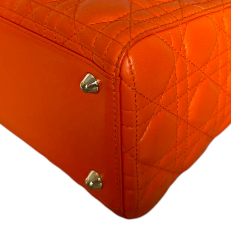 Lady Dior Large Lambskin Cannage Orange GHW