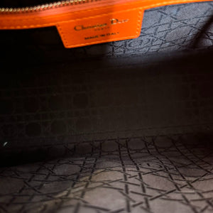 Lady Dior Large Lambskin Cannage Orange GHW