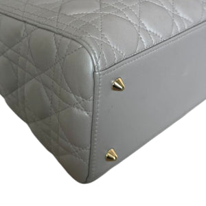 Lady Dior Medium Lambskin Cannage Silver GHW