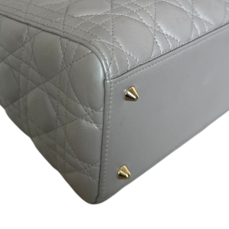 Lady Dior Medium Lambskin Cannage Silver GHW