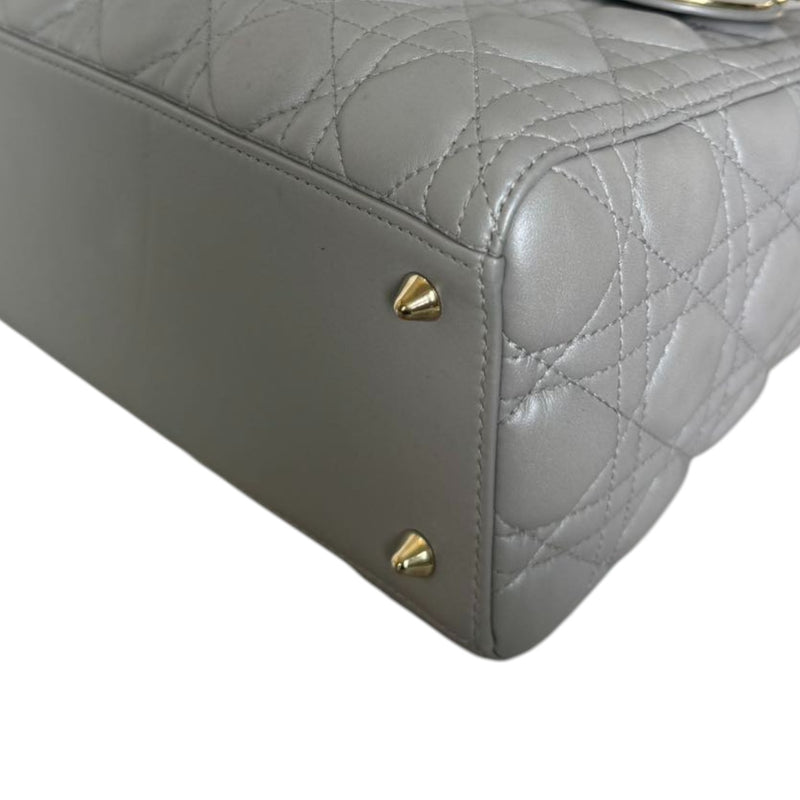 Lady Dior Medium Lambskin Cannage Silver GHW