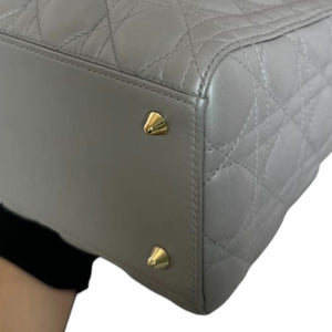 Lady Dior Medium Lambskin Cannage Silver GHW
