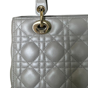 Lady Dior Medium Lambskin Cannage Silver GHW