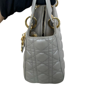 Lady Dior Medium Lambskin Cannage Silver GHW