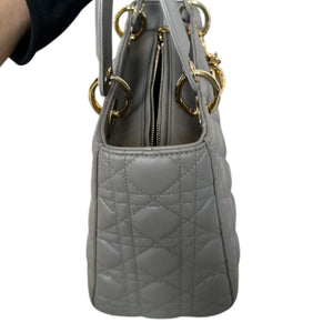 Lady Dior Medium Lambskin Cannage Silver GHW