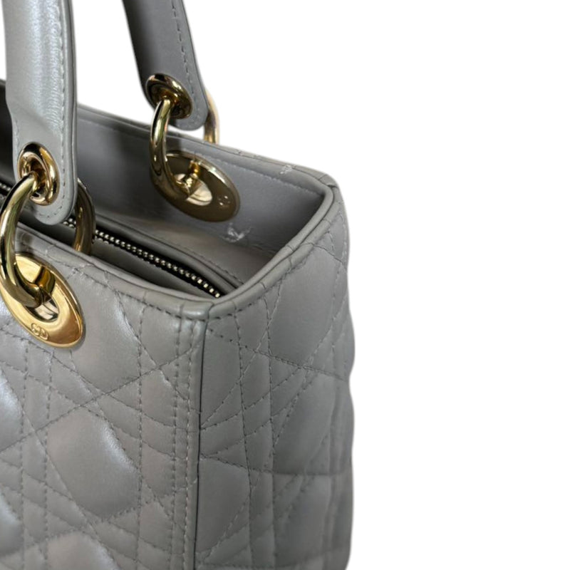 Lady Dior Medium Lambskin Cannage Silver GHW