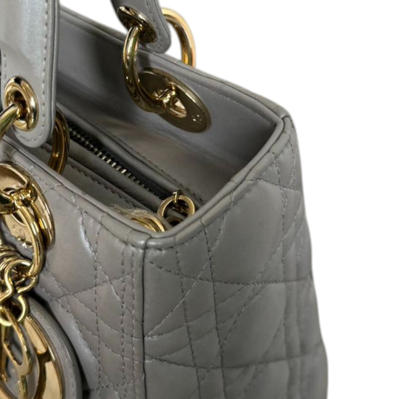Lady Dior Medium Lambskin Cannage Silver GHW
