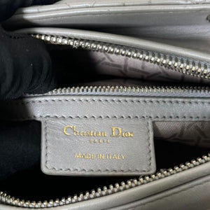 Lady Dior Medium Lambskin Cannage Silver GHW
