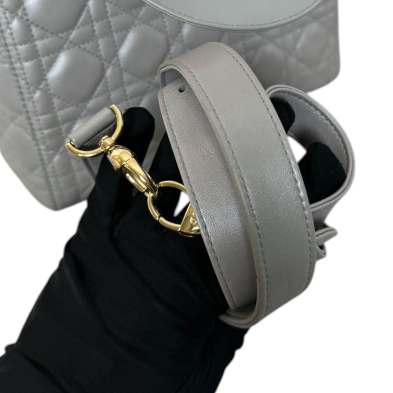 Lady Dior Medium Lambskin Cannage Silver GHW