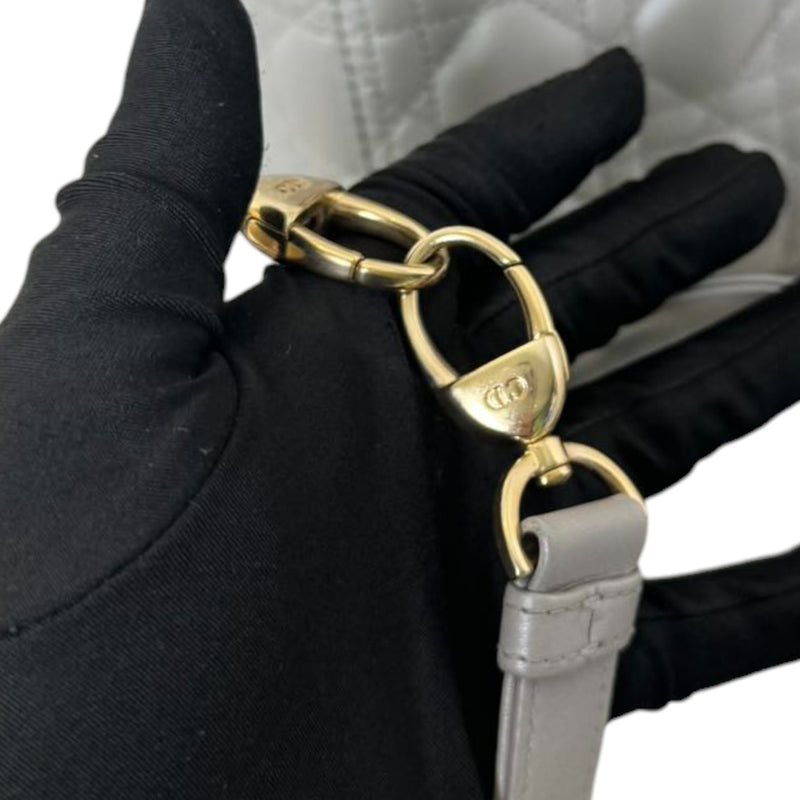 Lady Dior Medium Lambskin Cannage Silver GHW