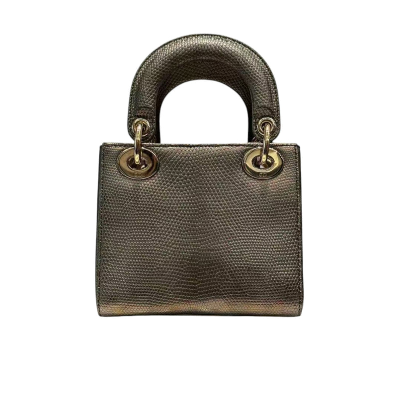 Lady Dior Mini Lizard Quilted Copper GHW