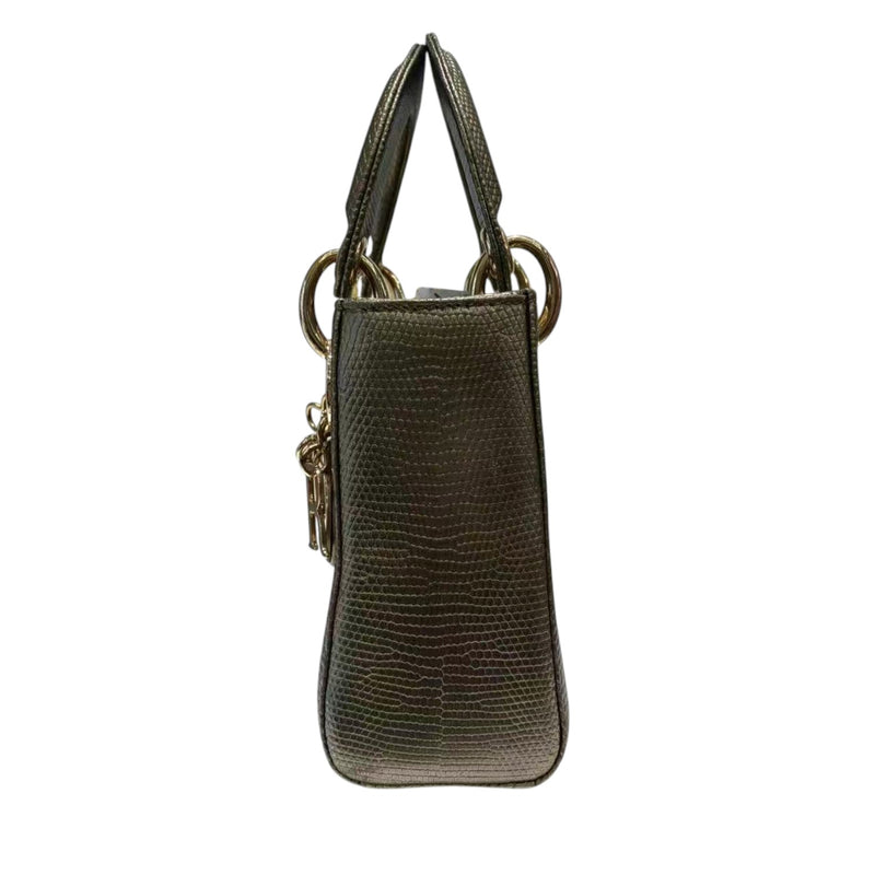Lady Dior Mini Lizard Quilted Copper GHW