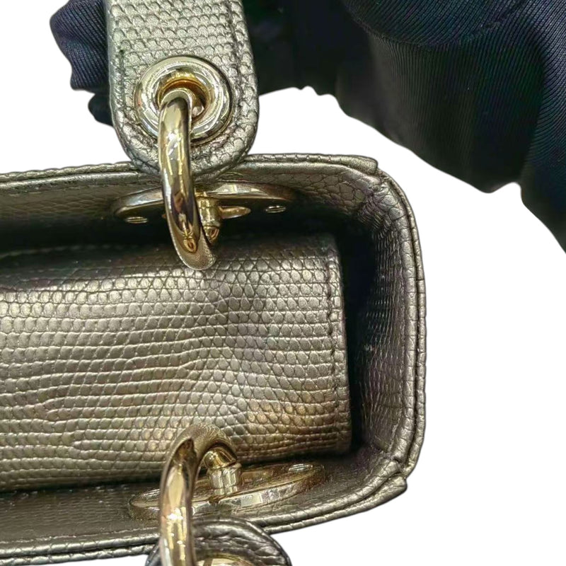 Lady Dior Mini Lizard Quilted Copper GHW