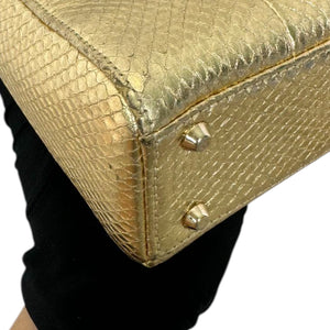 Lady Dior Mini Python Gold GHW