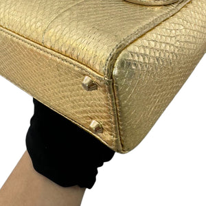 Lady Dior Mini Python Gold GHW