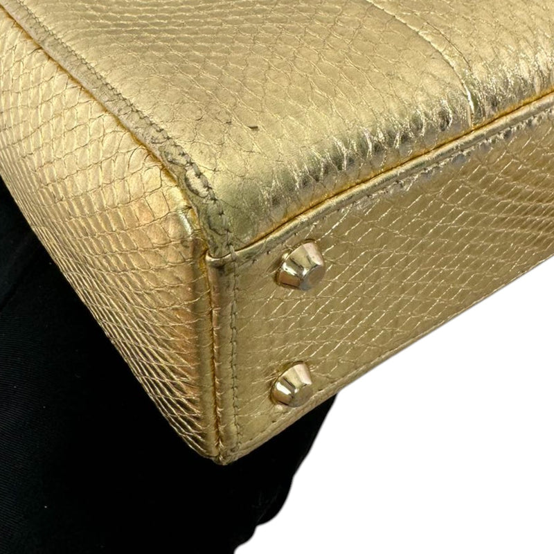 Lady Dior Mini Python Gold GHW
