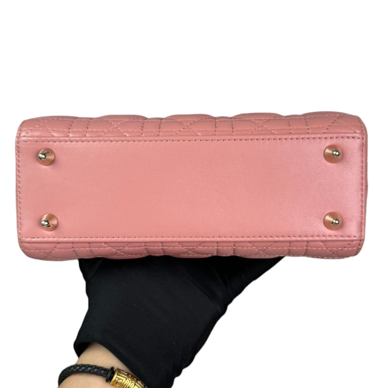 Lady Dior Small Lambskin Cannage Pink GHW
