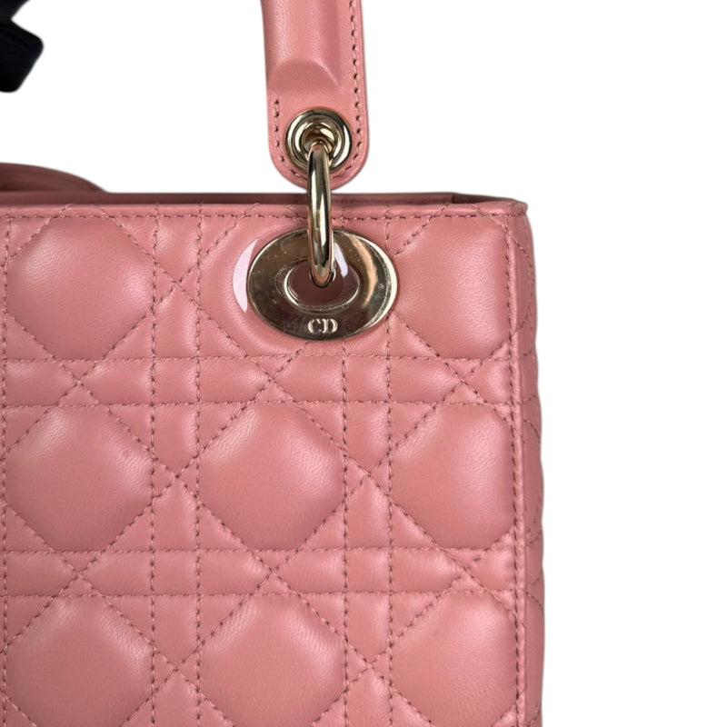 Lady Dior Small Lambskin Cannage Pink GHW