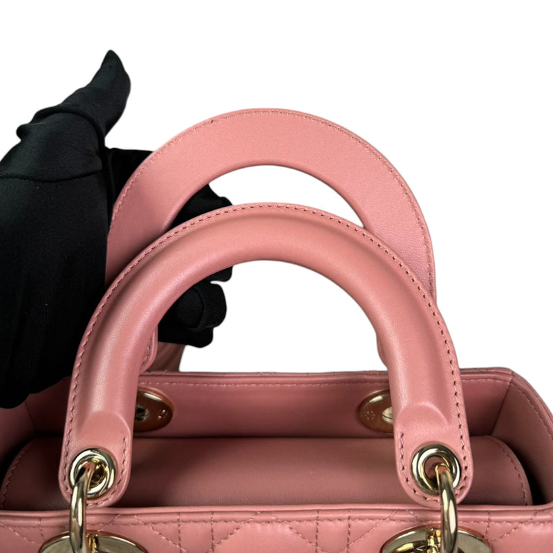 Lady Dior Small Lambskin Cannage Pink GHW