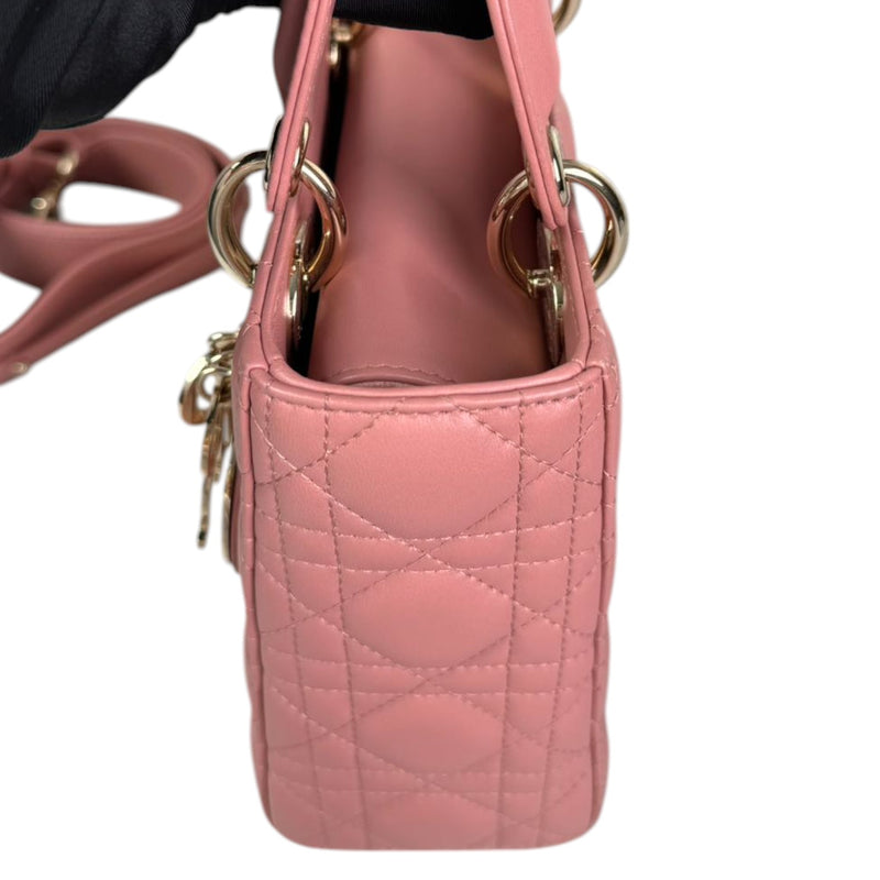 Lady Dior Small Lambskin Cannage Pink GHW