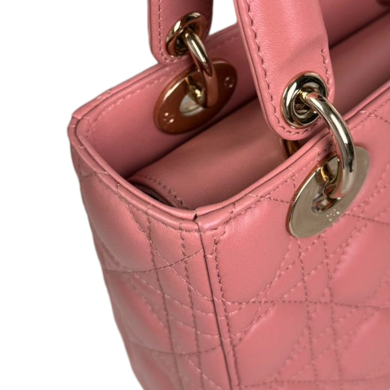 Lady Dior Small Lambskin Cannage Pink GHW