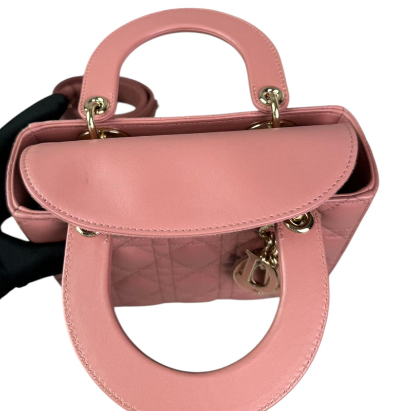 Lady Dior Small Lambskin Cannage Pink GHW