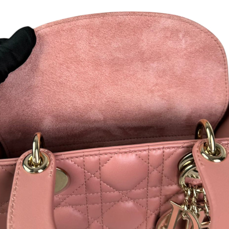 Lady Dior Small Lambskin Cannage Pink GHW