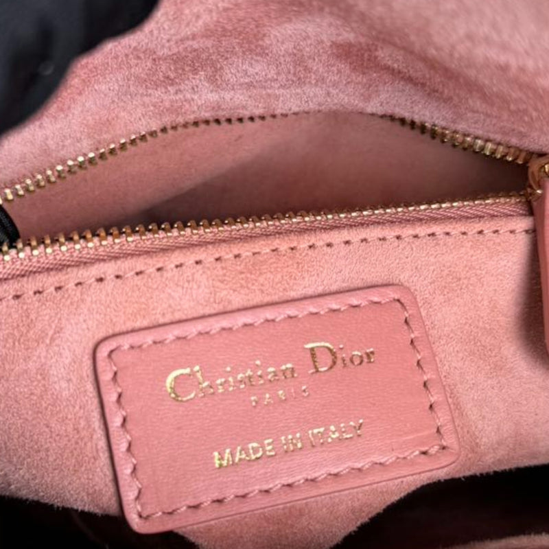 Lady Dior Small Lambskin Cannage Pink GHW