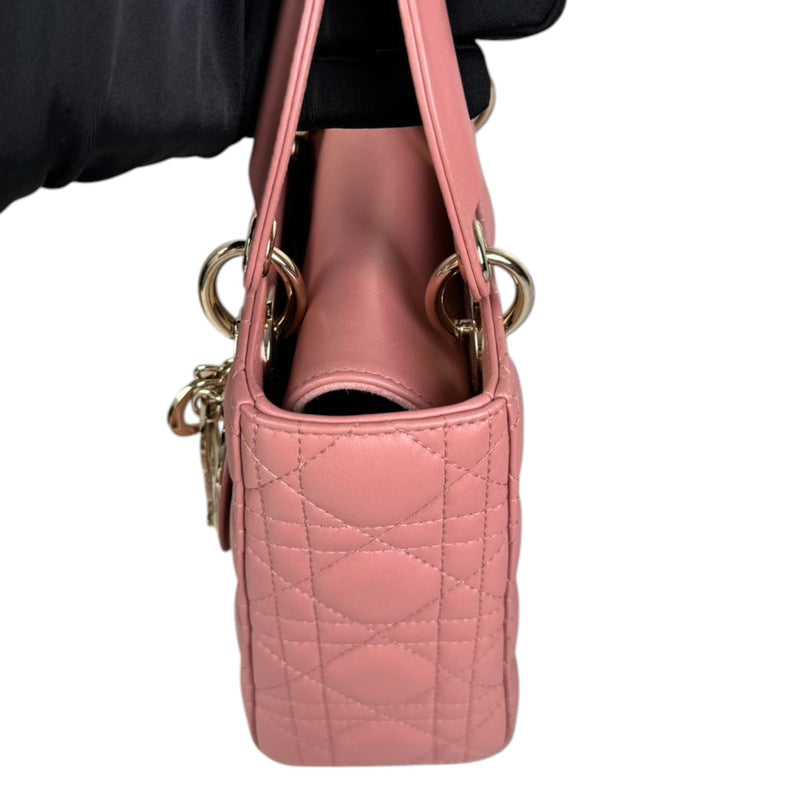 Lady Dior Small Lambskin Cannage Pink GHW