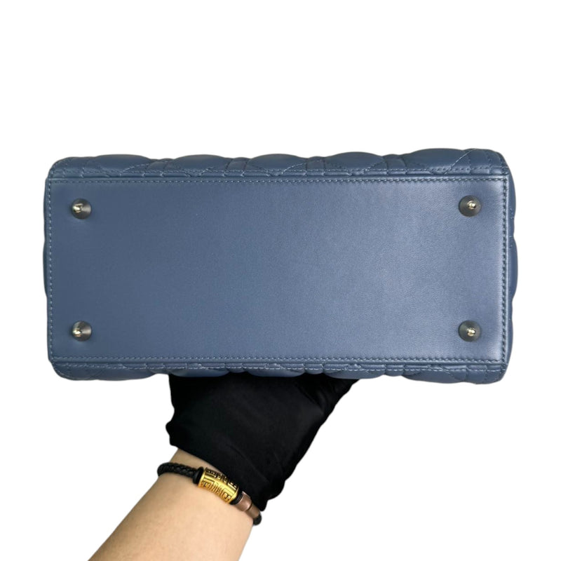Lady Dior Medium Lambskin Cannage Blue LGHW