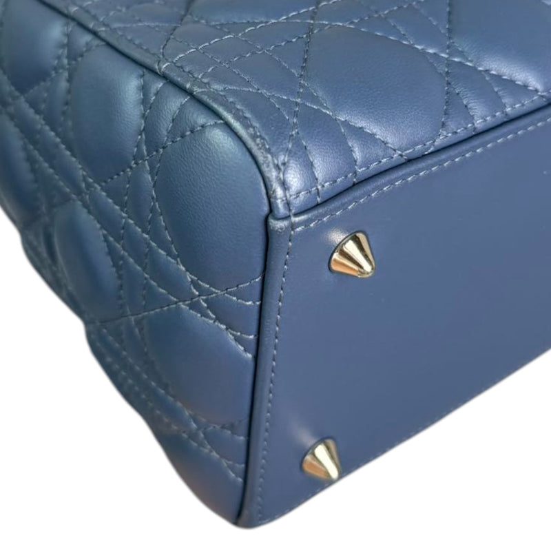 Lady Dior Medium Lambskin Cannage Blue LGHW