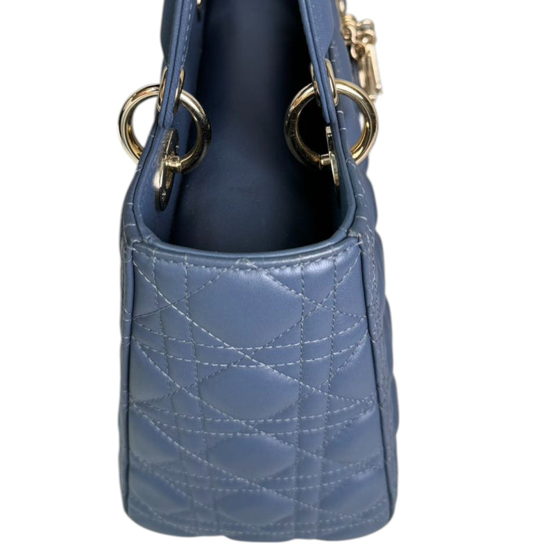 Lady Dior Medium Lambskin Cannage Blue LGHW