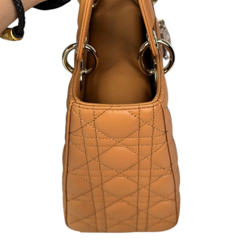 Lady Dior Medium Lambskin Cannage Brown GHW