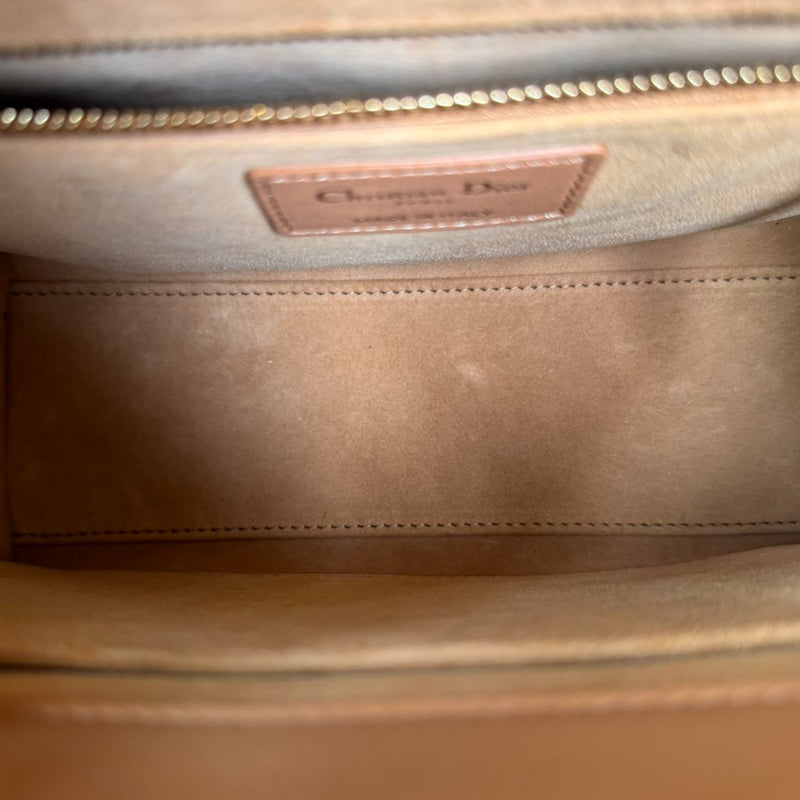 Lady Dior Medium Lambskin Cannage Brown GHW